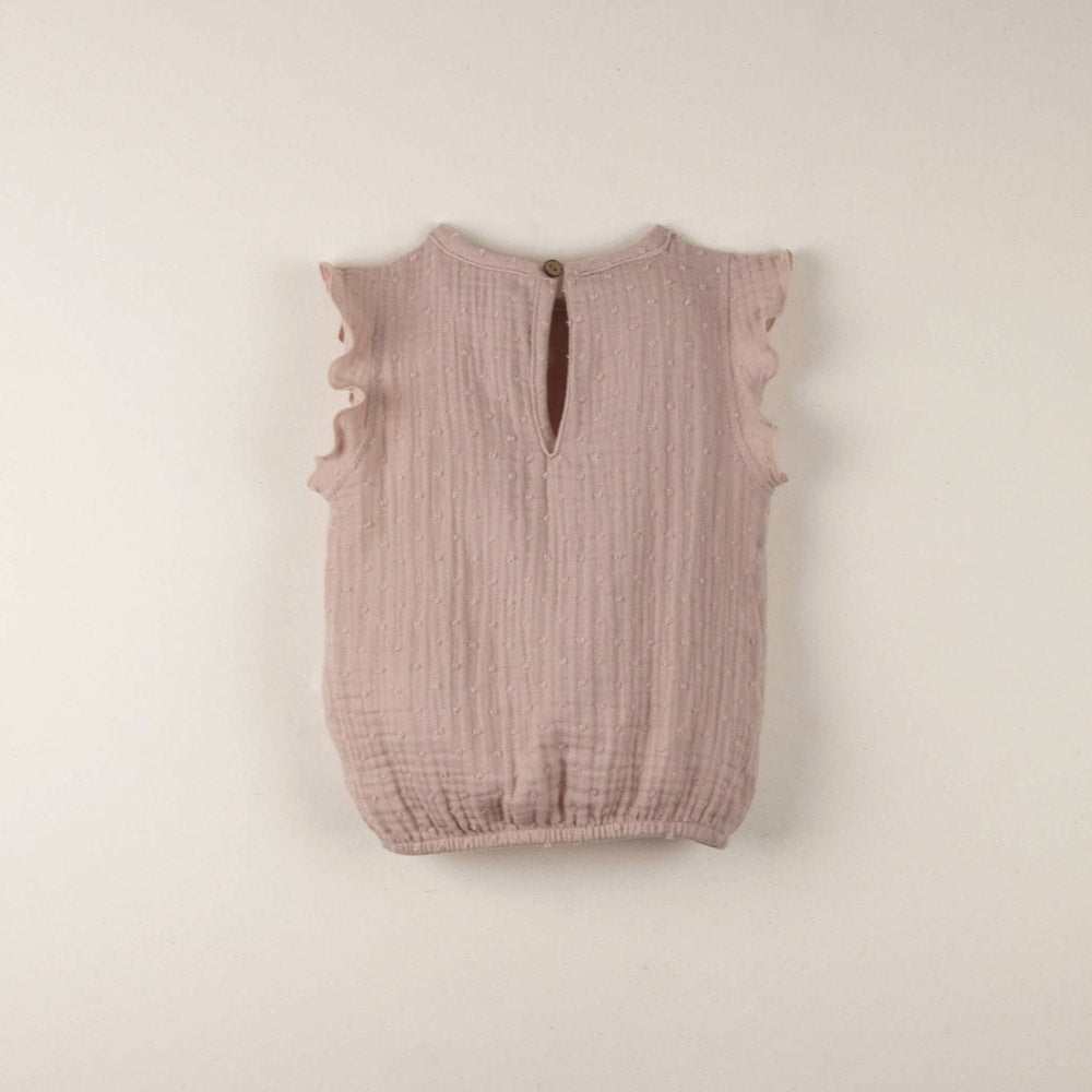 Pink Organic Blouse with Cutaway Sleeve