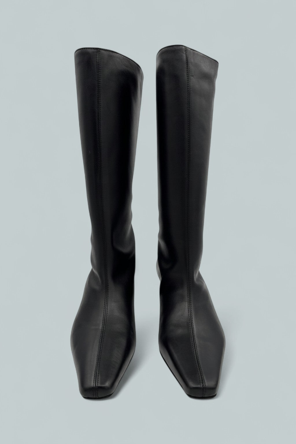 Wally Leather Mid Calf Boots - Black