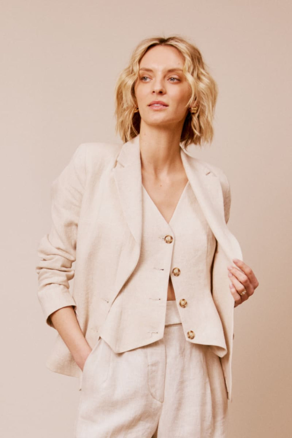 Tailored Vest - Natural - Vest