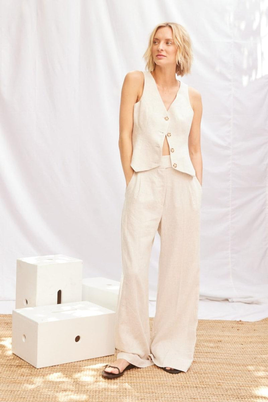 Tailored Vest - Natural - Vest