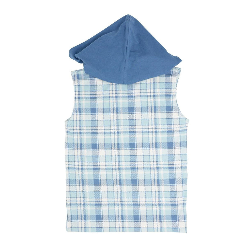 Tank Hoodie - Plaid Blue - Hoodie