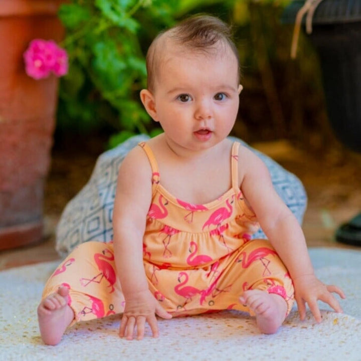 Tank Pant Romper - Flamingo Peach - Jumpsuit