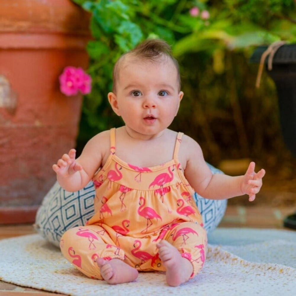 Tank Pant Romper - Flamingo Peach - Jumpsuit