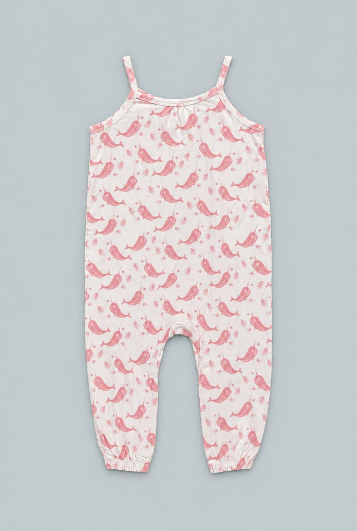 Tank Pant Romper - Narwhal Pink - Romper