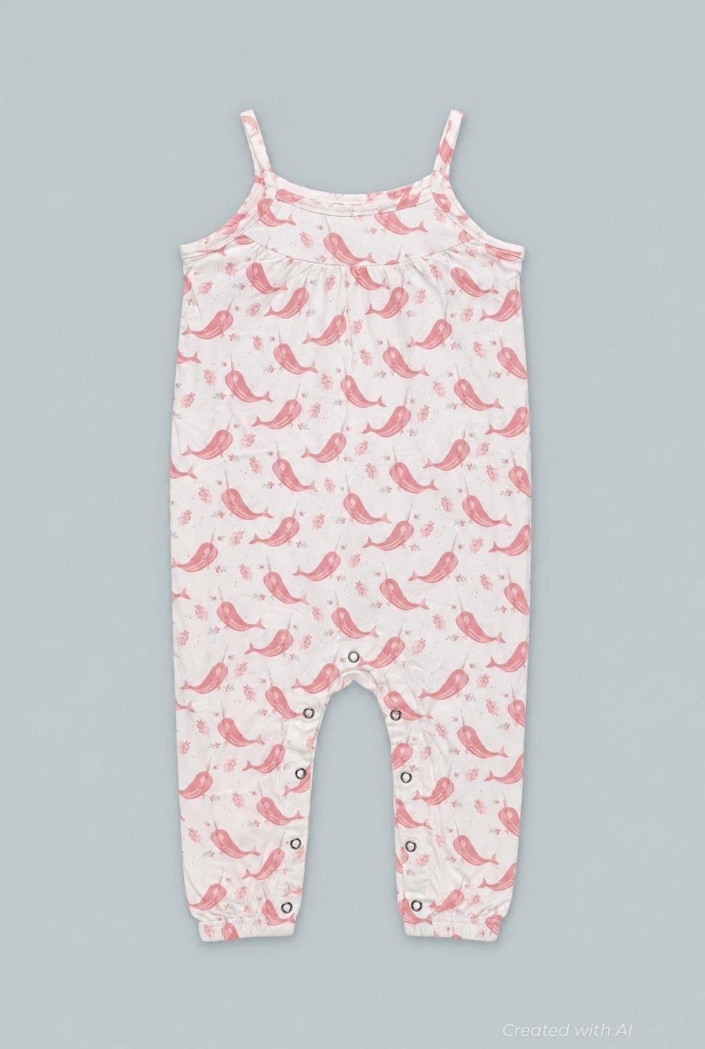 Tank Pant Romper - Narwhal Pink - Romper