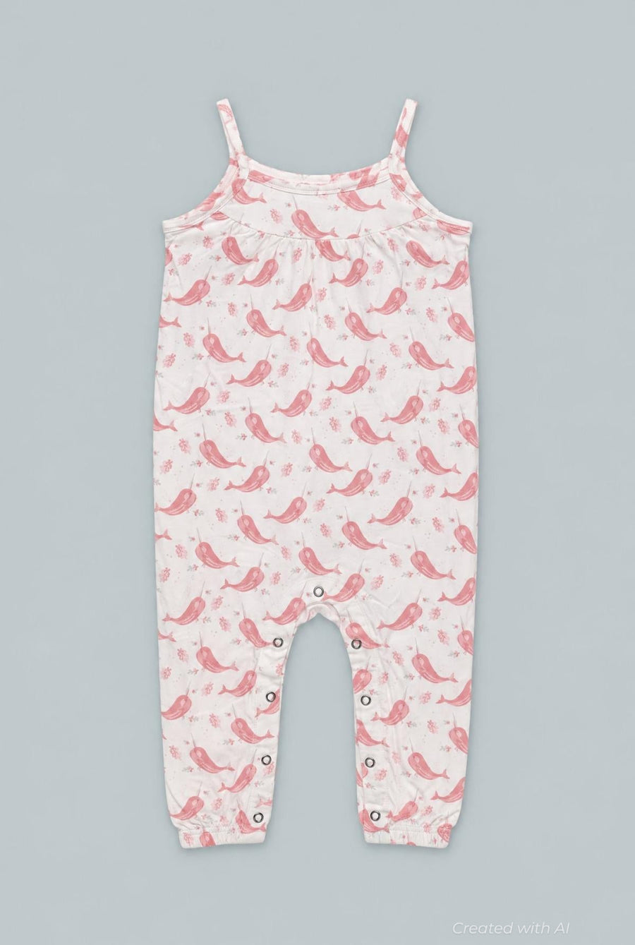 Tank Pant Romper - Narwhal Pink - Romper