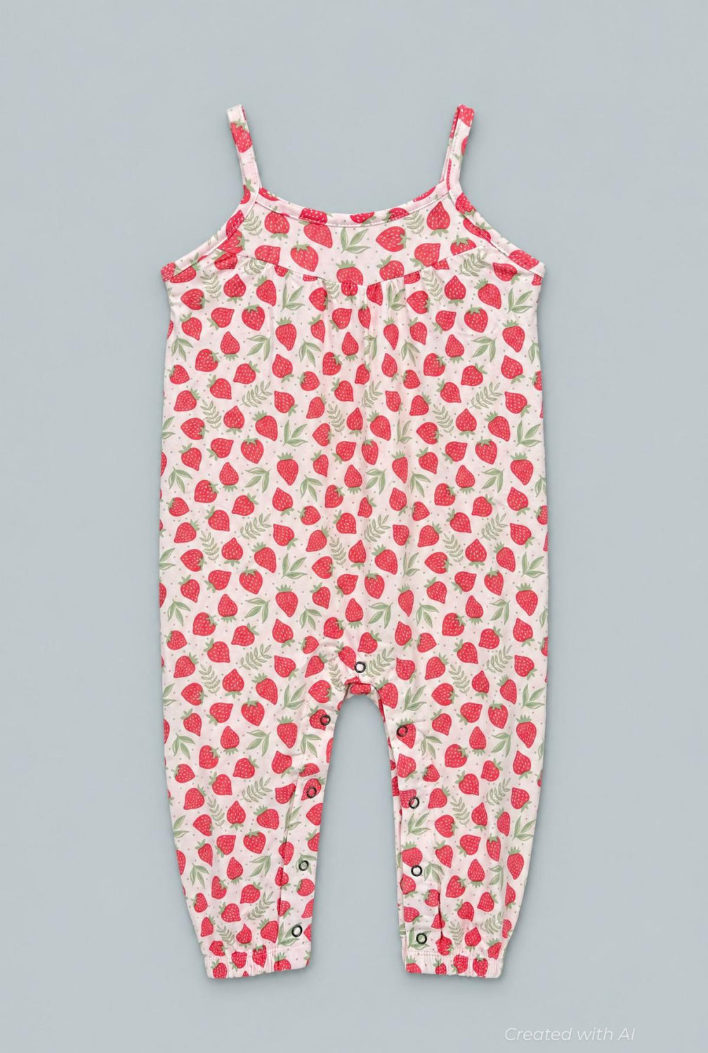 Tank Pant Romper - Strawberry Basil - Romper