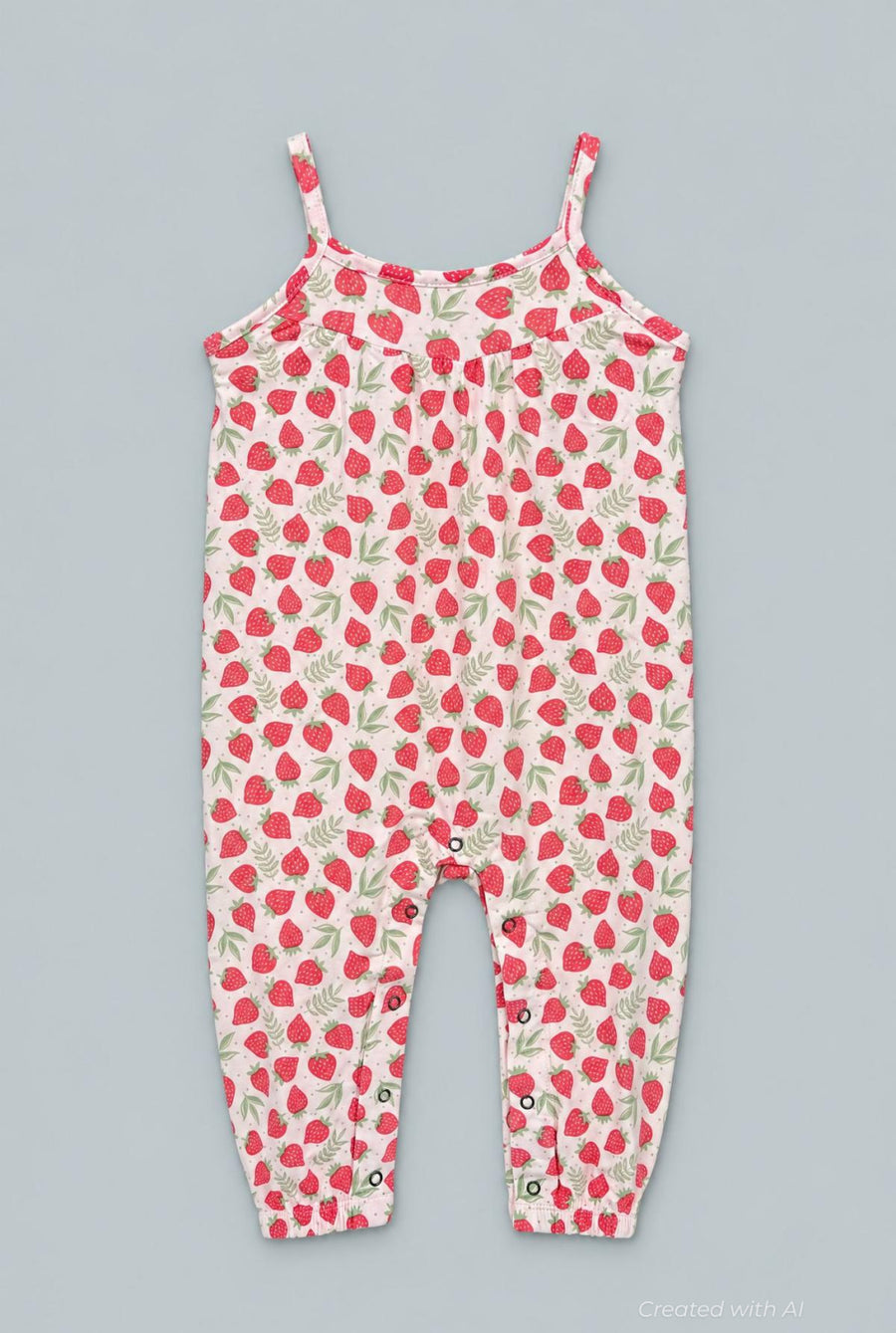 Tank Pant Romper - Strawberry Basil - Romper