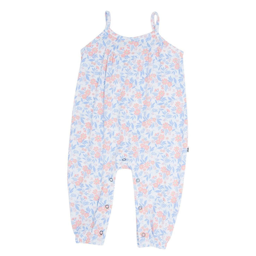 Tank Pant Romper - Vintage Flower Pink - Romper