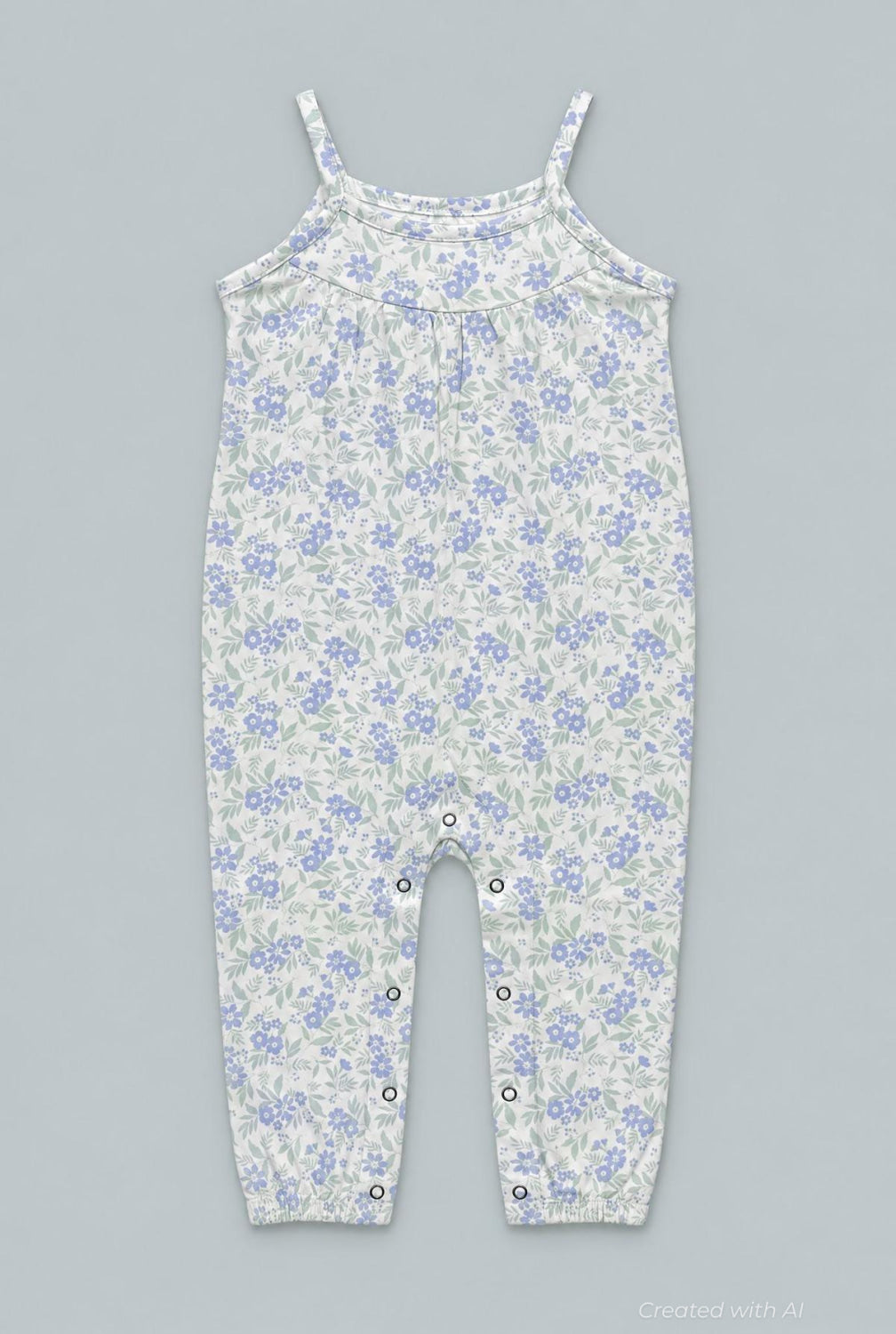 Tank Pant Romper - Vintage Flower Purple - Romper
