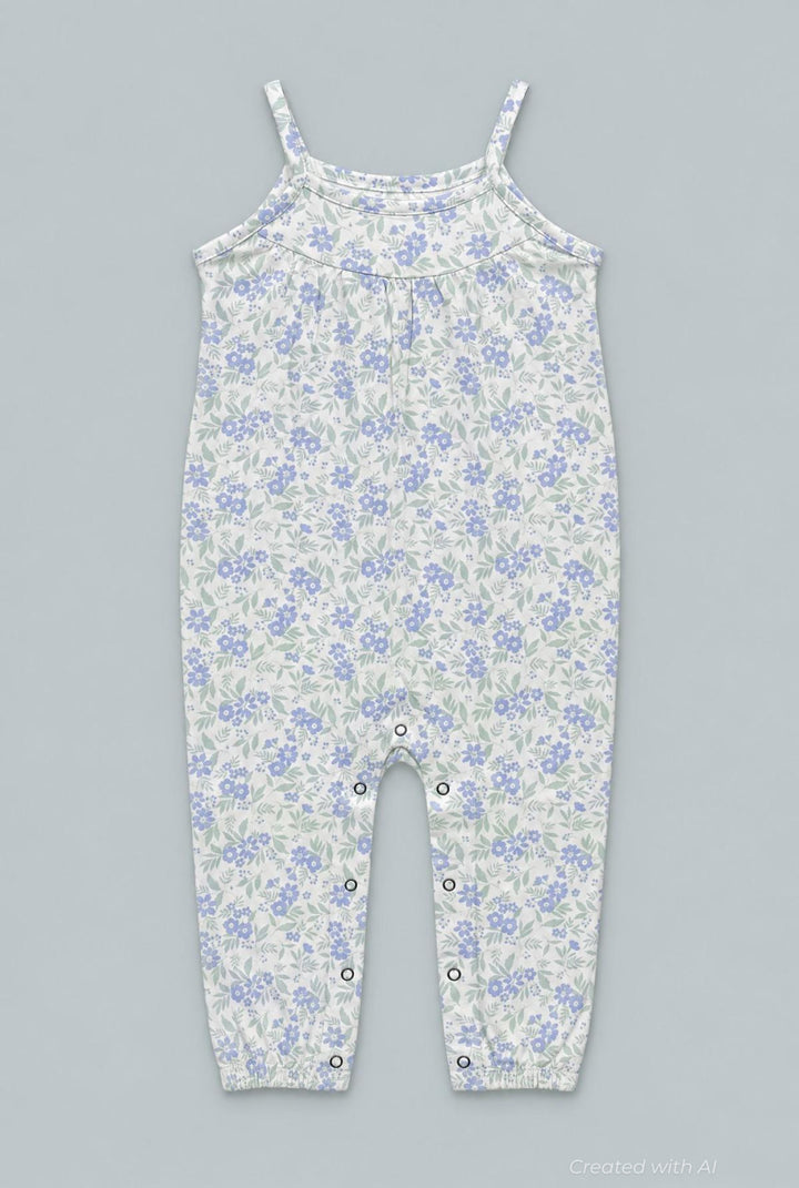 Tank Pant Romper - Vintage Flower Purple - Romper