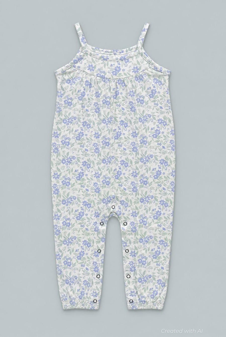 Tank Pant Romper - Vintage Flower Purple - Romper