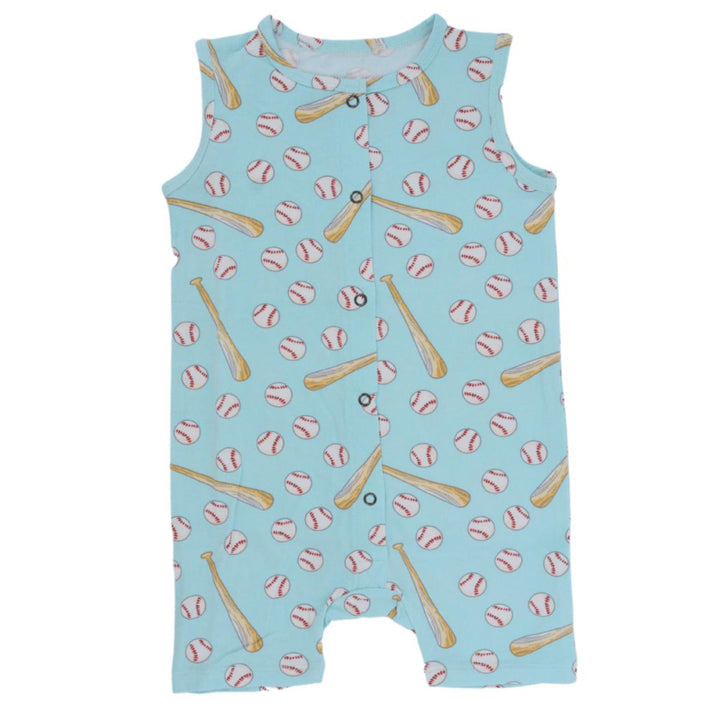 Tank Romper - Little Slugger Aqua - Romper