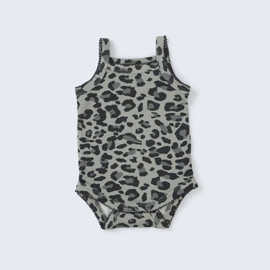 Tank Top Bodysuit - Black Leopard - Bodysuit