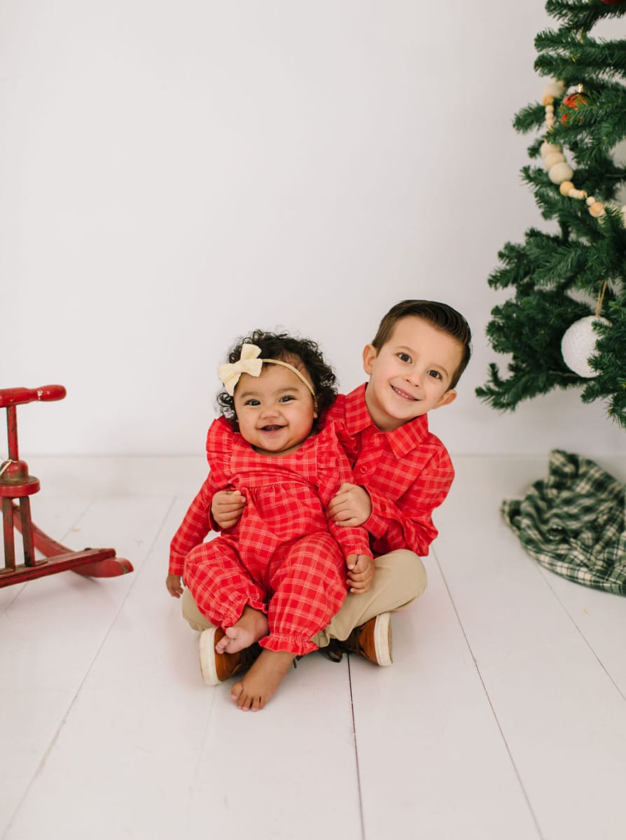 Boys Button Down - Red Picnic Plaid