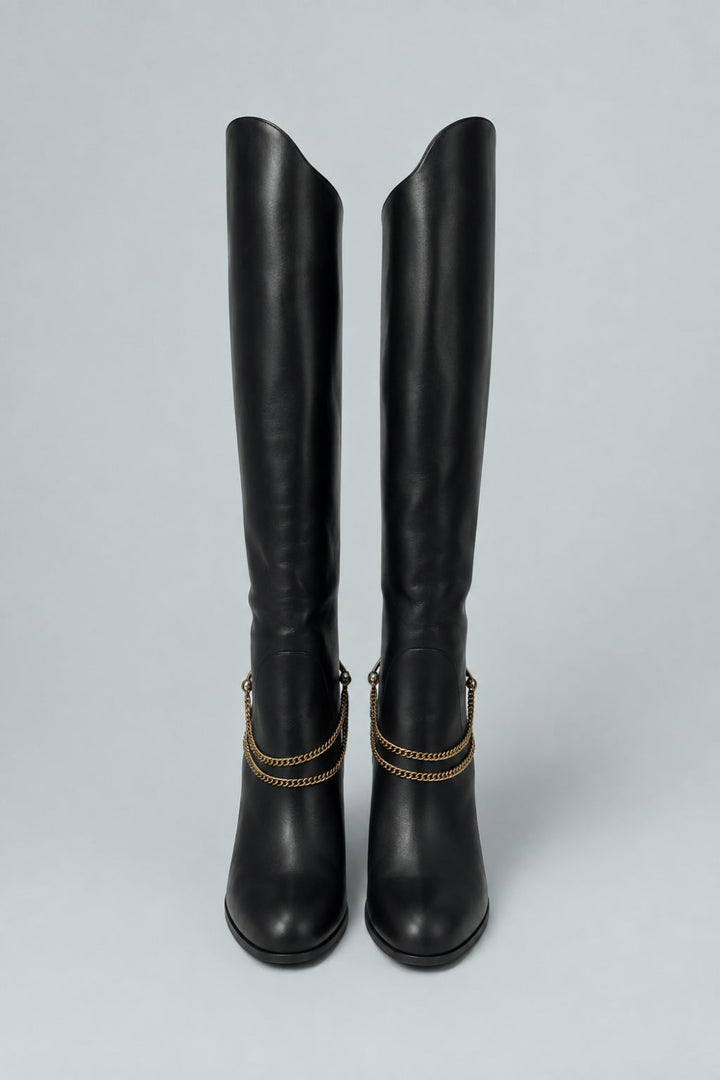 Tarian Tall Chain Boot - Black - 9.5 - Boots