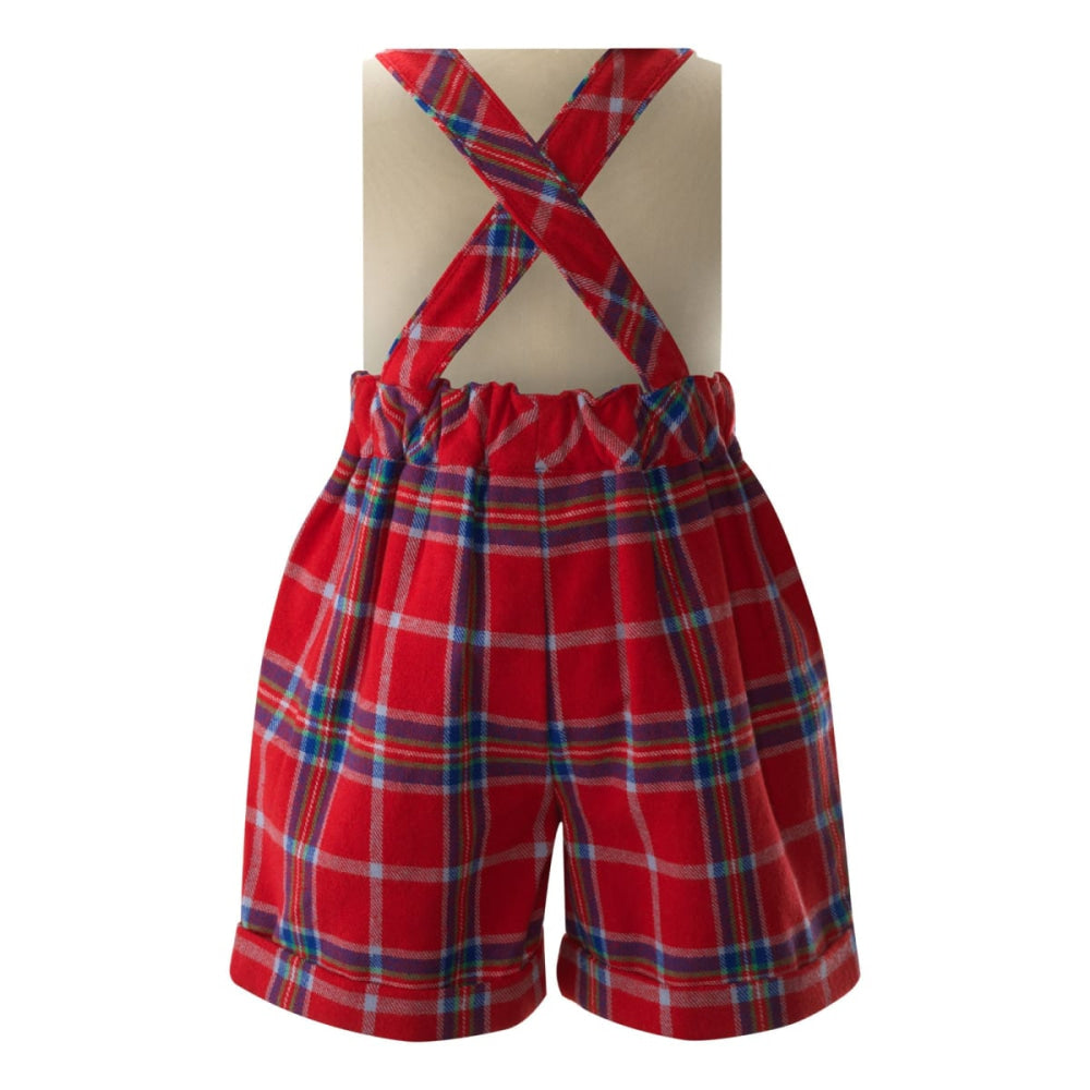 Tartan Dungarees - Red - Dungarees