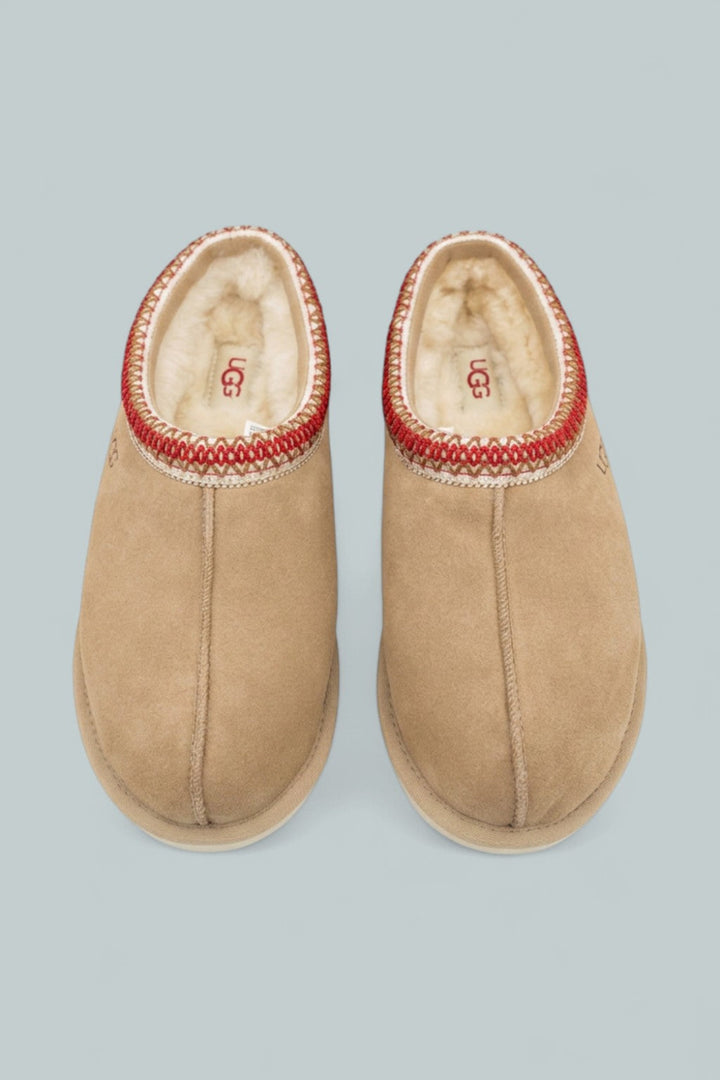 Tasman Caspian Slipper - Sand/Dark Cherry - 8 - Slip-On