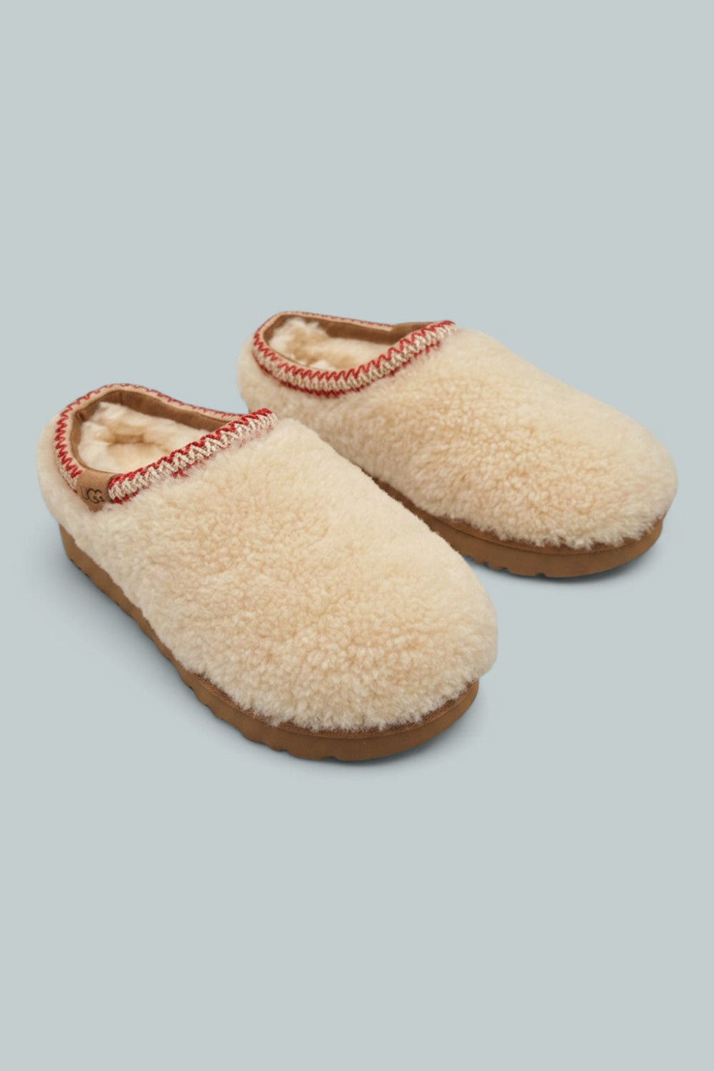 Tasman Maxi Curly Casual Slippers - Natural - 7 - Slip-On