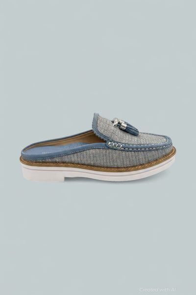 Tassel Mule Loafers - Denim - 8.5 - Sandals