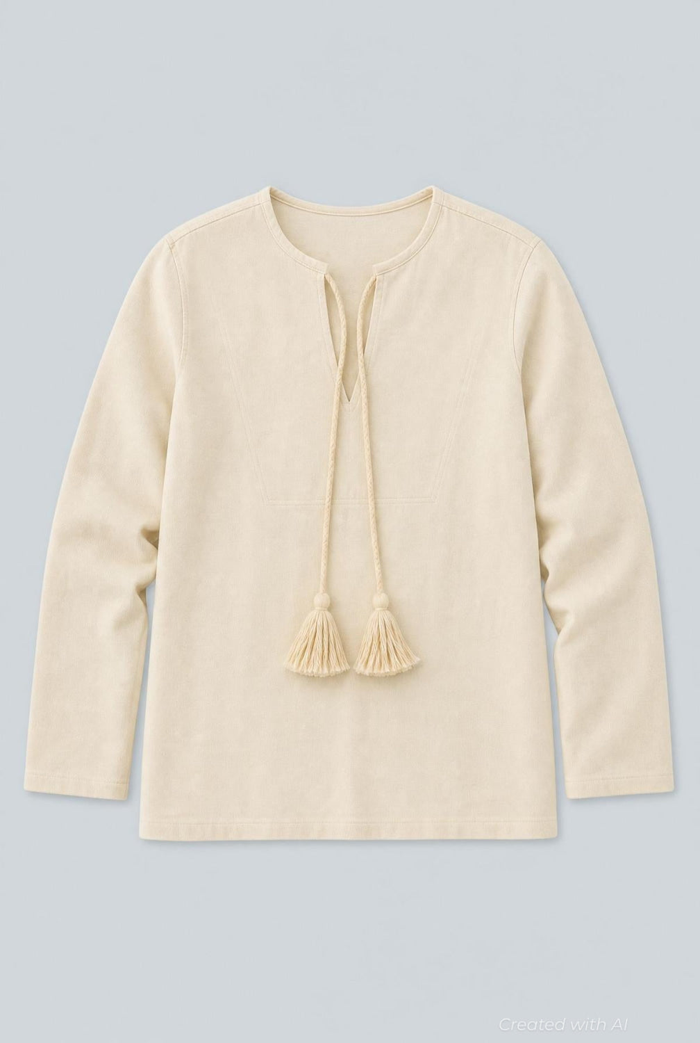 Tassel Tie Sweatshirt - Ivory - Sweatshirt