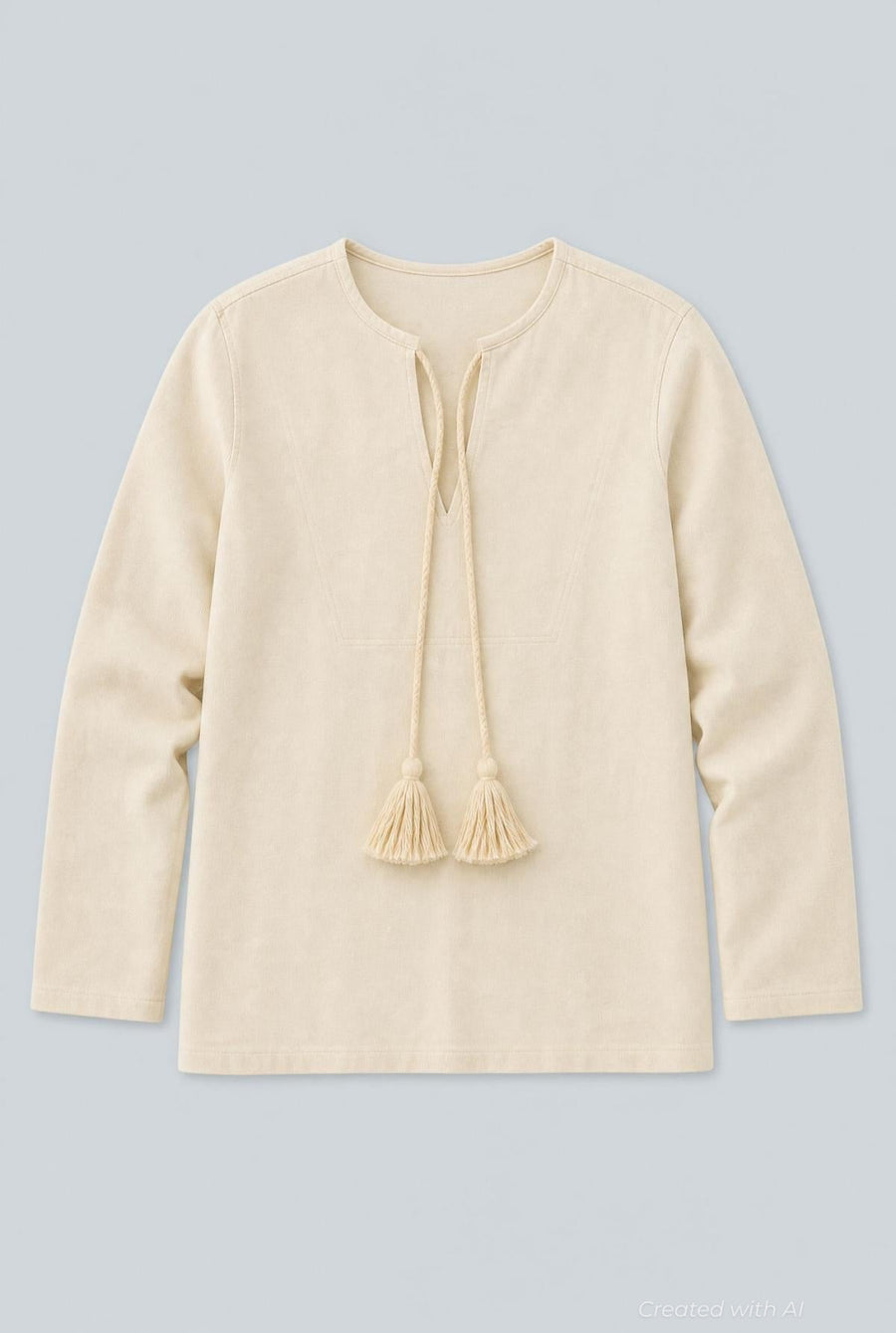 Tassel Tie Sweatshirt - Ivory - Sweatshirt