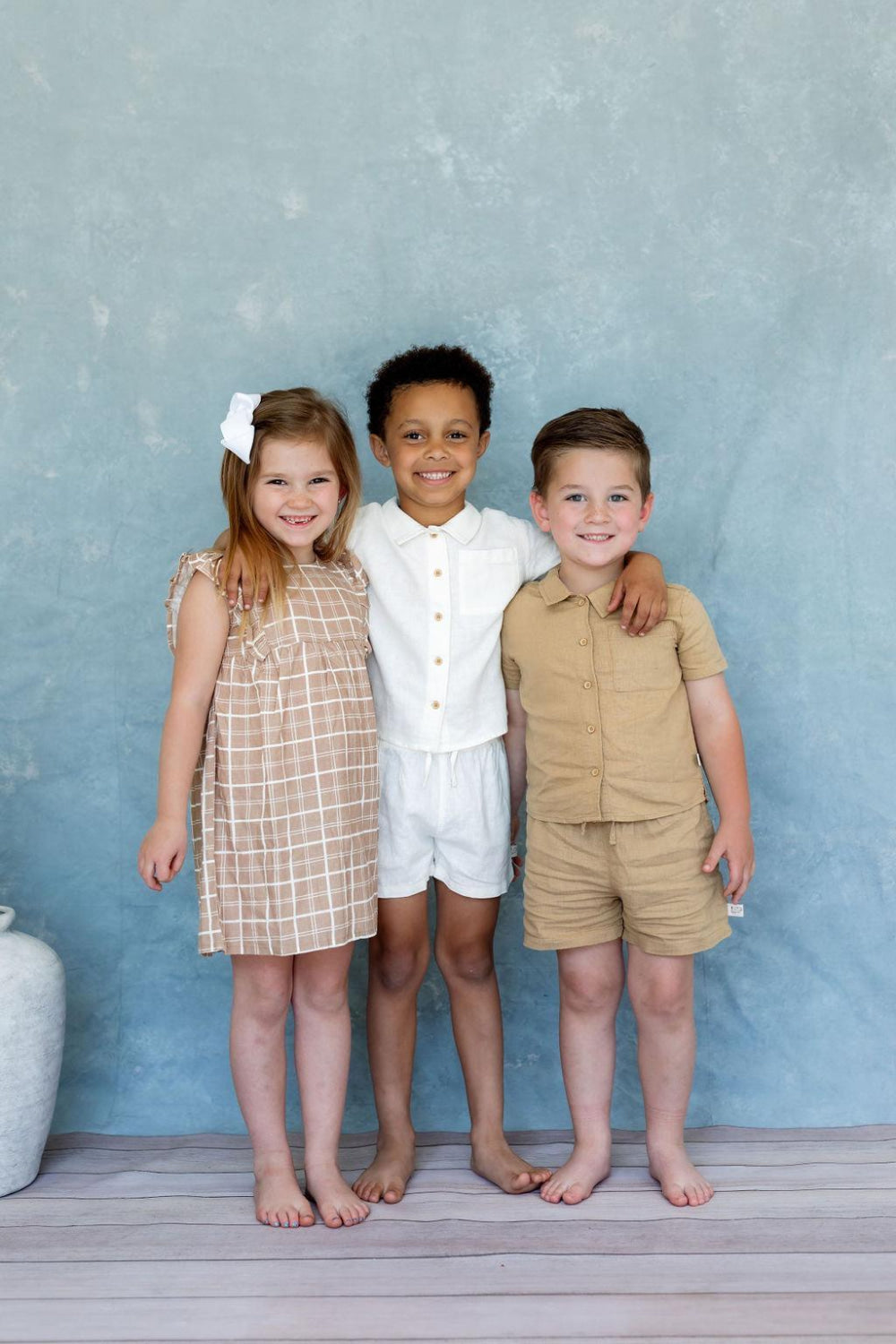 Tatum Set - Cream - newborn - Button Down Shirt