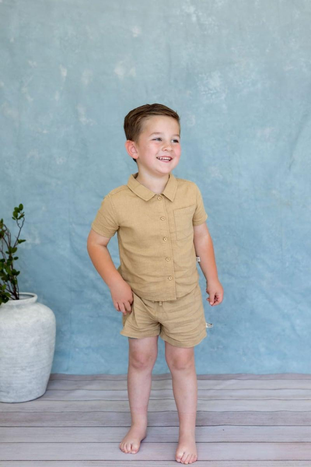 Tatum Set - Sand - Button Down Shirt