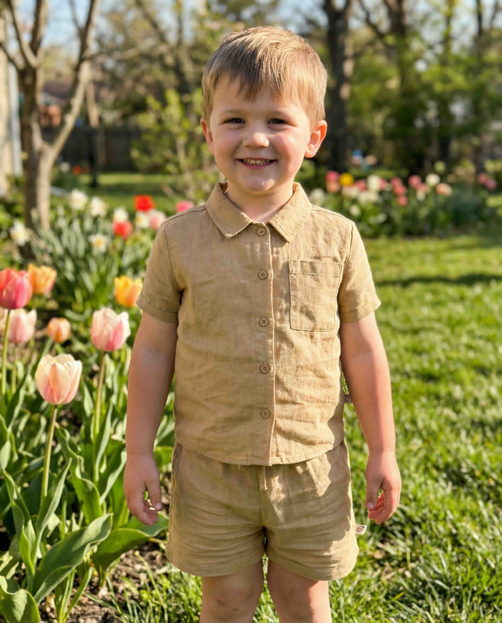Tatum Set - Sand - Button Down Shirt
