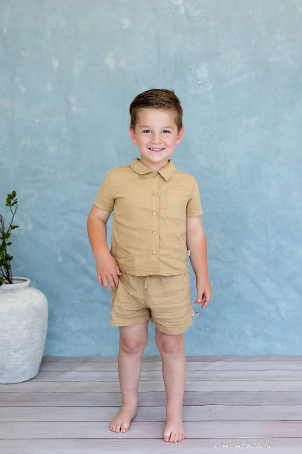Tatum Set - Sand - Button Down Shirt