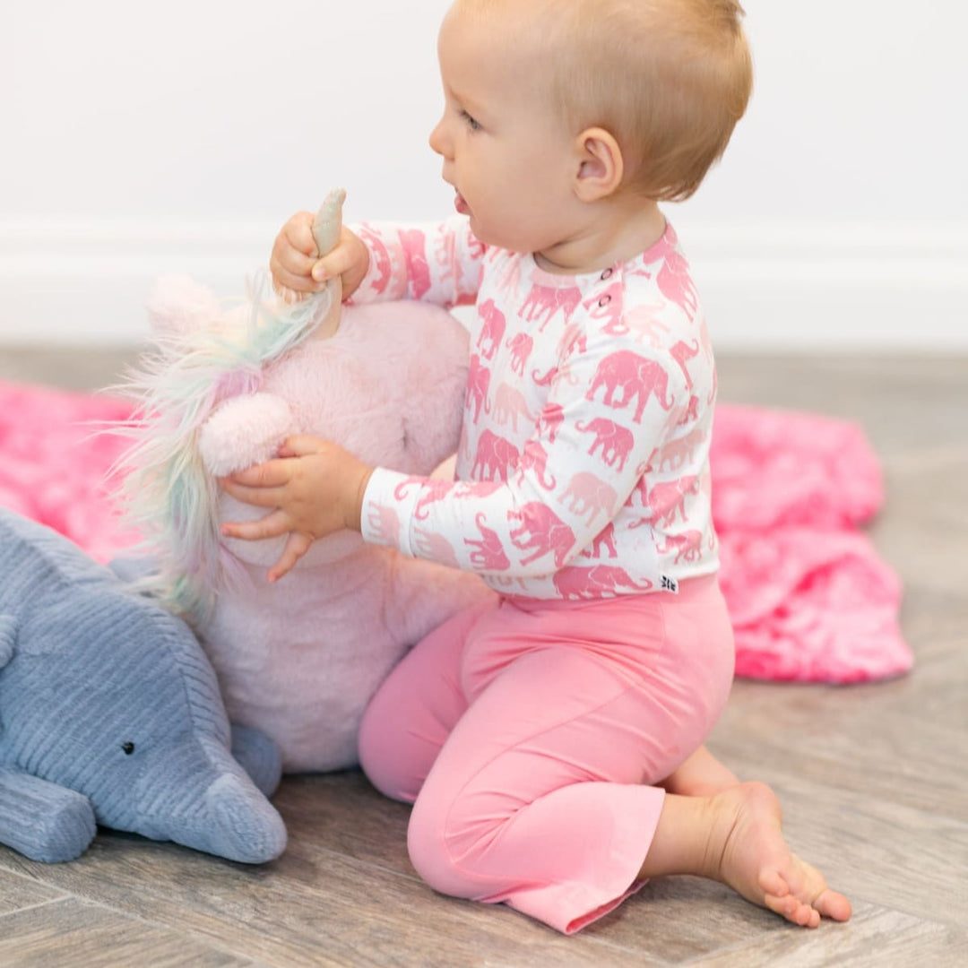 Pink Elephant Long Sleeve Bodysuit - Grace