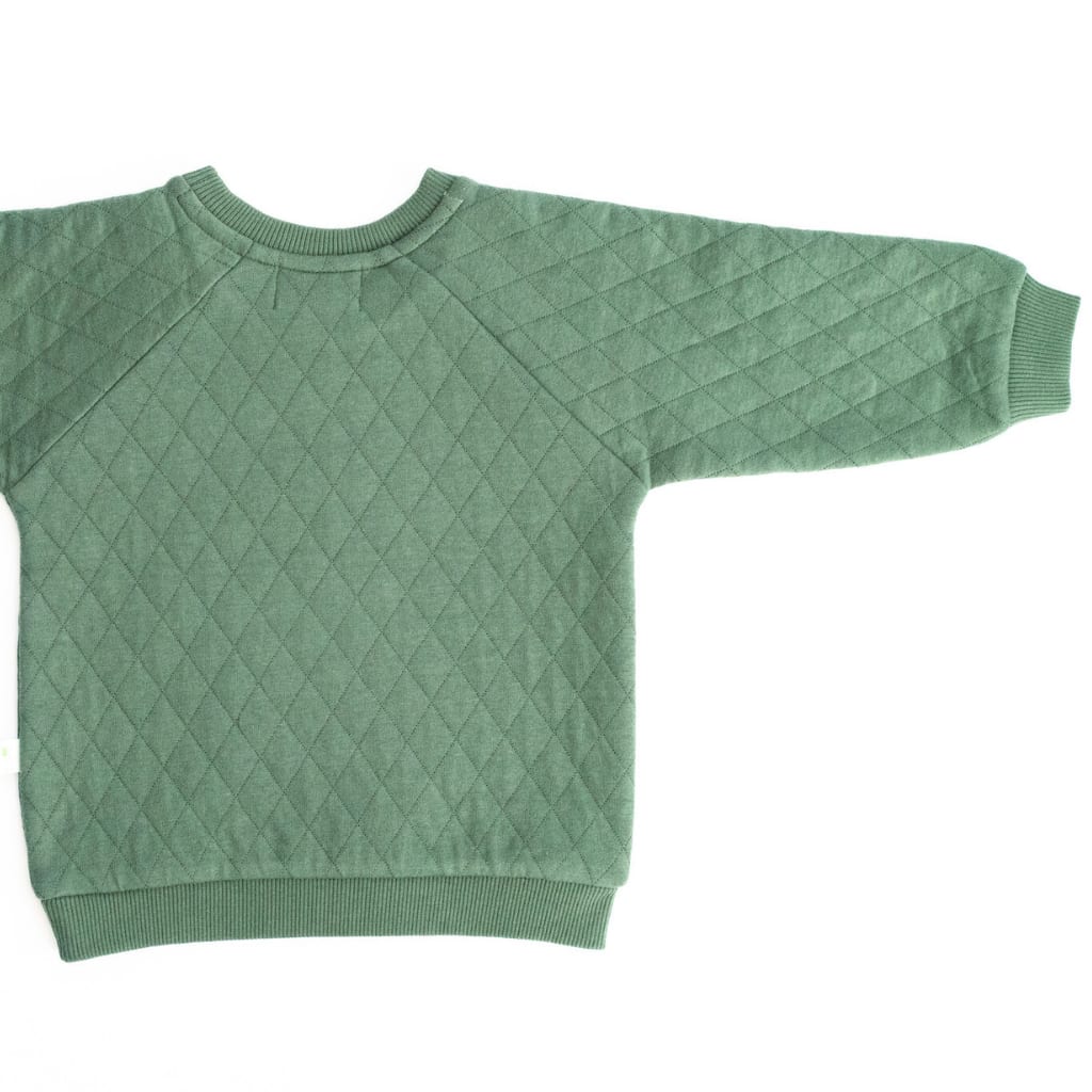 On a Trip Quilted Sweatshirt -Pine - Tropic Green