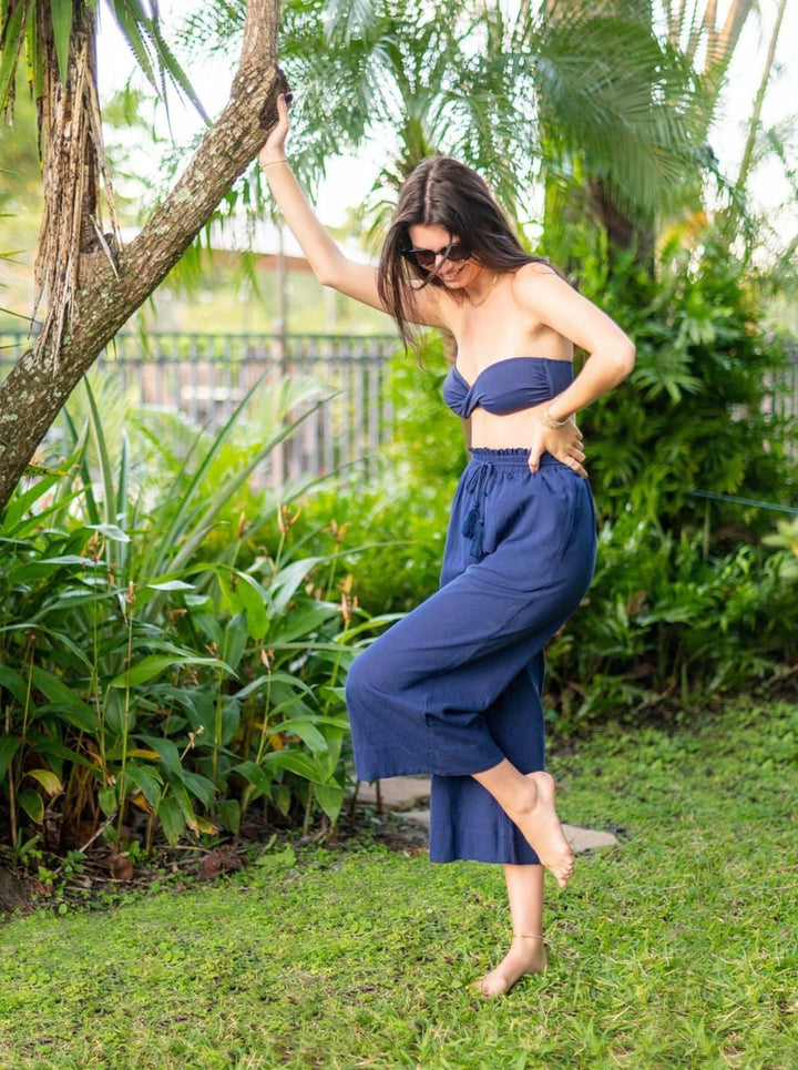 Brooke Pants Cotton Crepe - Navy