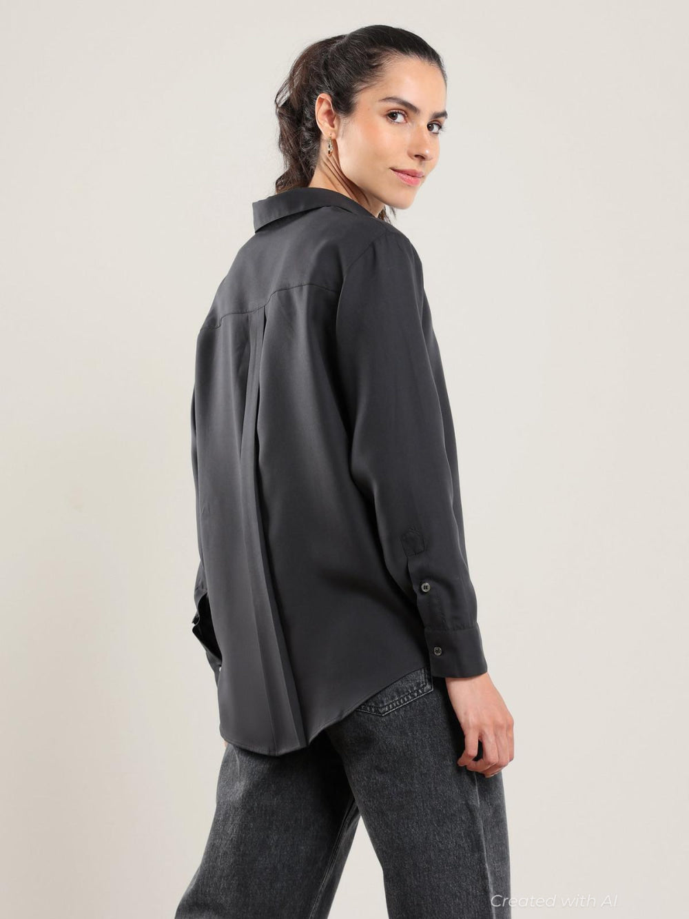 Tencel Button Up - Black - Button Down Shirt