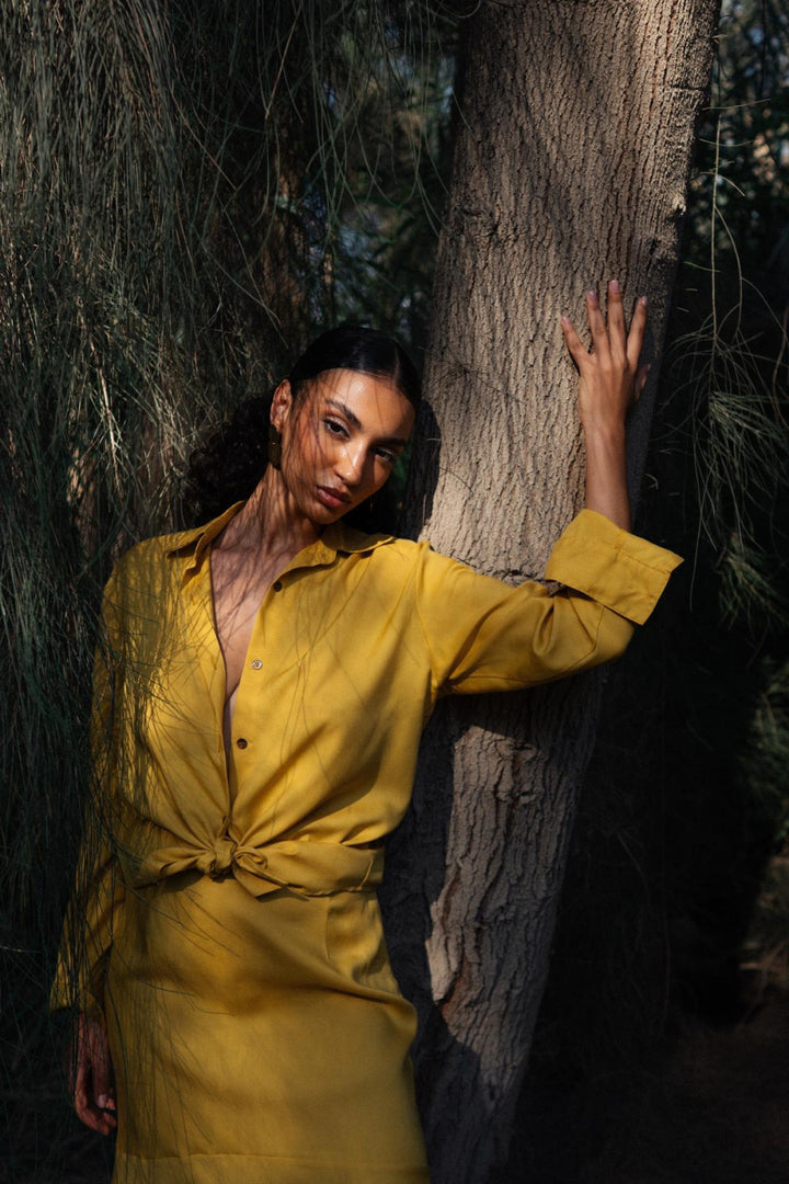 Tencel Button Up - Honey - Button Down Shirt