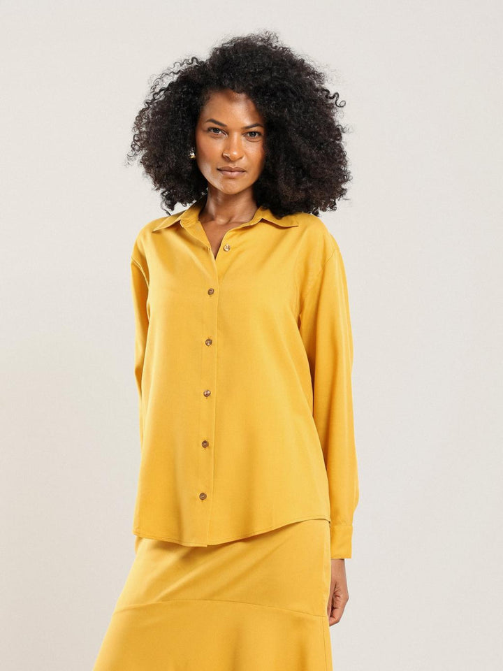 Tencel Button Up - Honey - Button Down Shirt