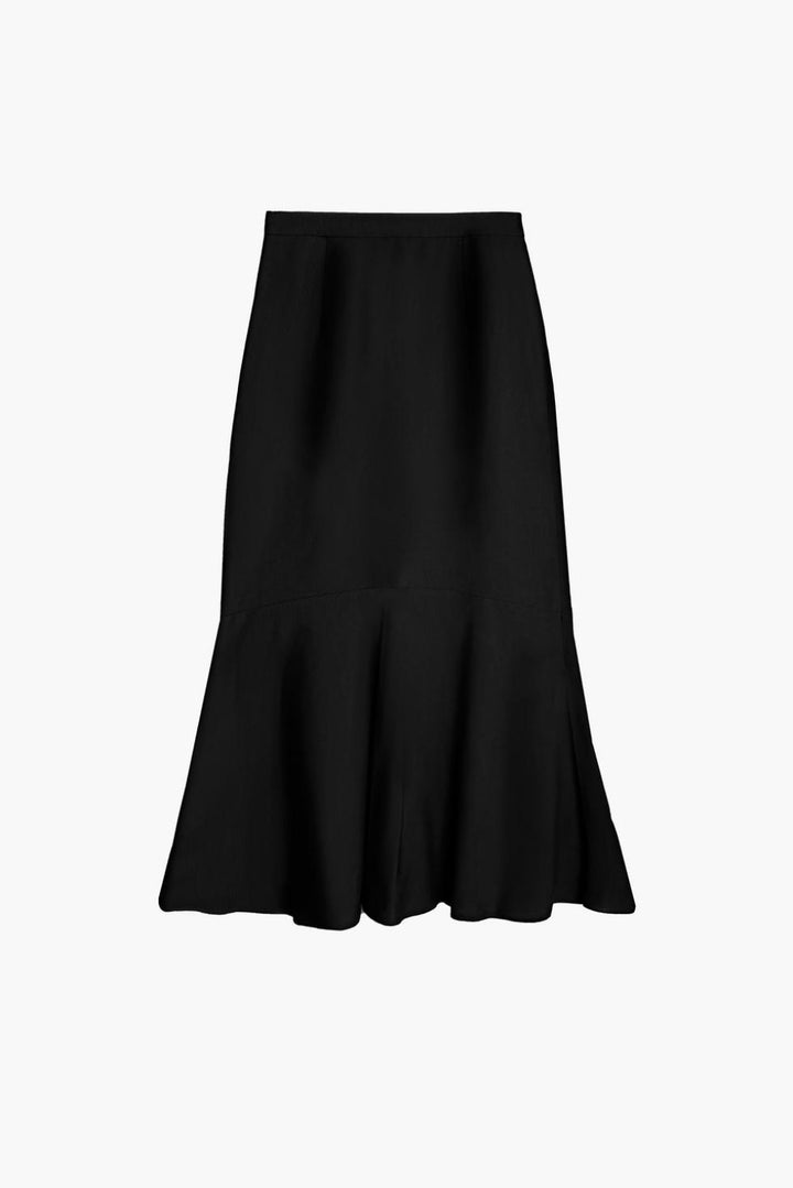 Tencel Flared Skirt - Black - Skirt