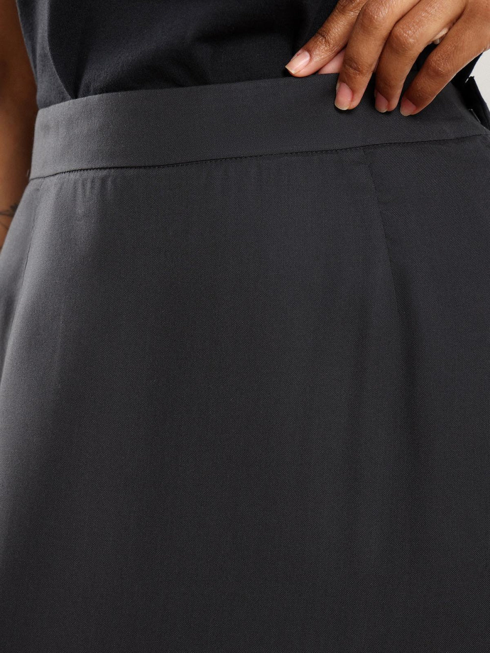 Tencel Flared Skirt - Black - Skirt