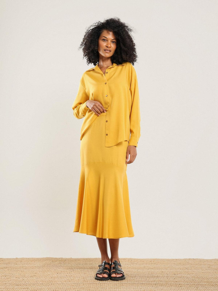 Tencel Flared Skirt - Honey - Skirt