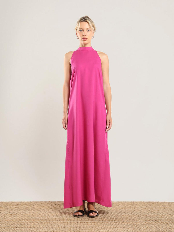 Tencel Halter Dress - Bougainvillea - Dresses