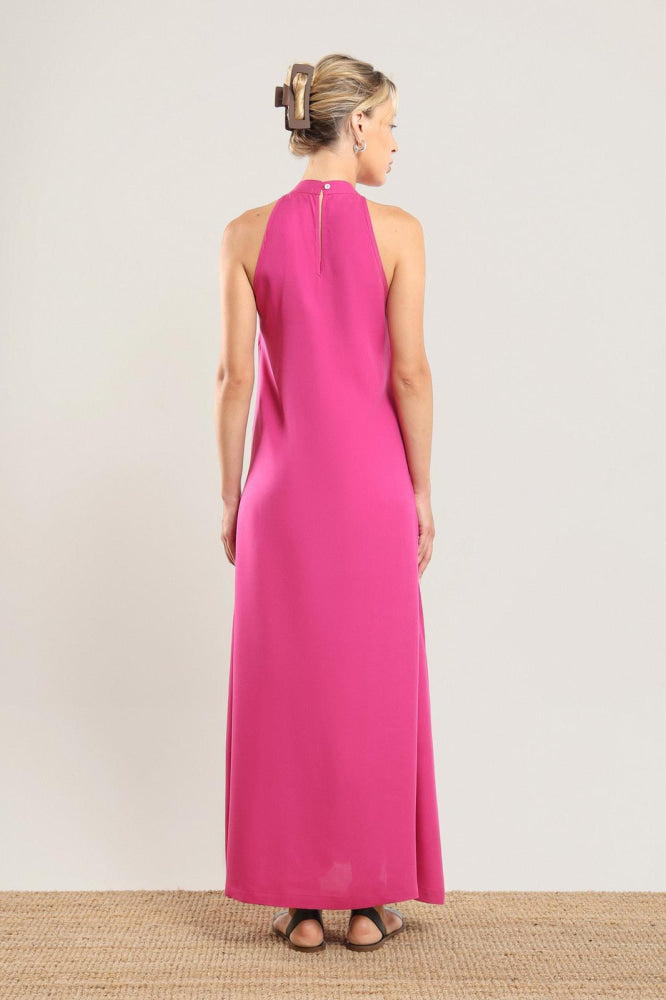 Tencel Halter Dress - Bougainvillea - Dresses