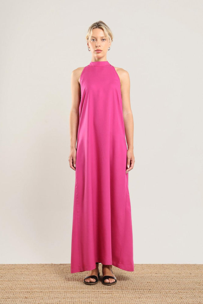 Tencel Halter Dress - Bougainvillea - Dresses