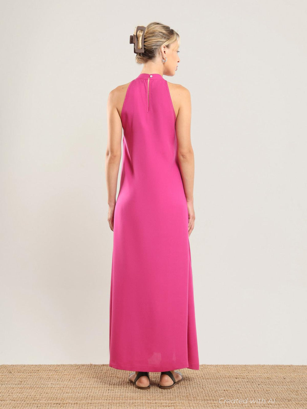 Tencel Halter Dress - Bougainvillea - Dresses