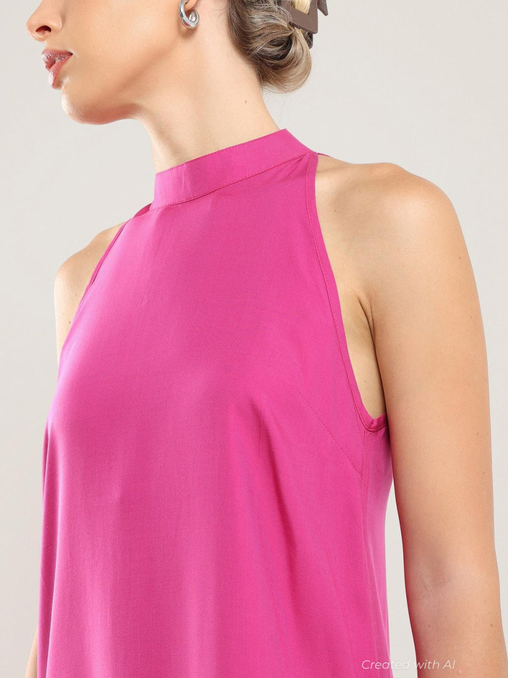 Tencel Halter Dress - Bougainvillea - Dresses
