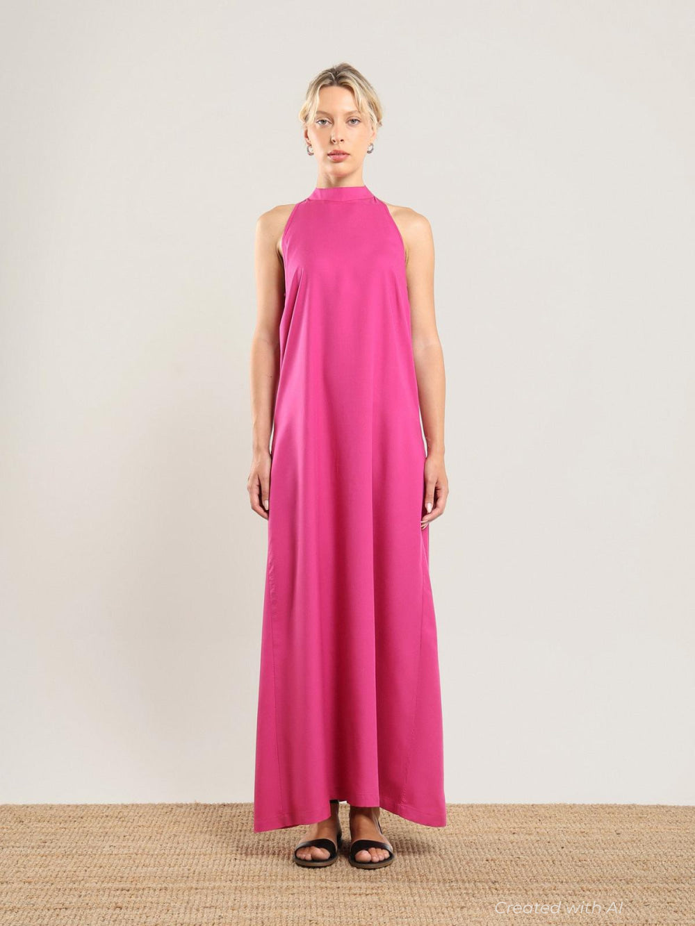 Tencel Halter Dress - Bougainvillea - Dresses