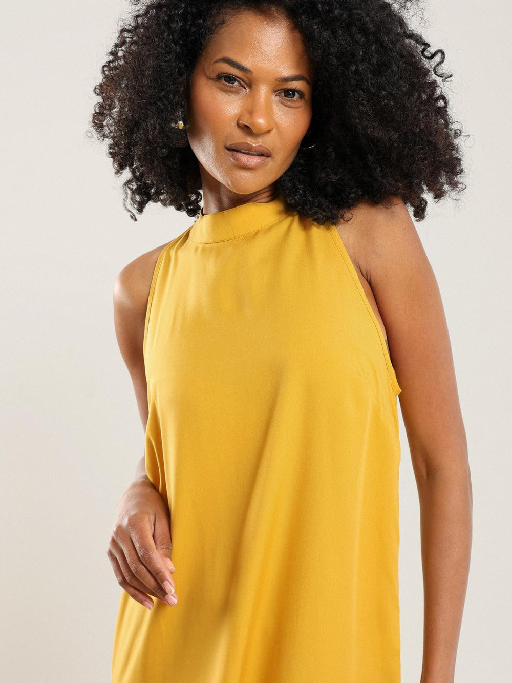Tencel Halter Dress - Honey - Dresses
