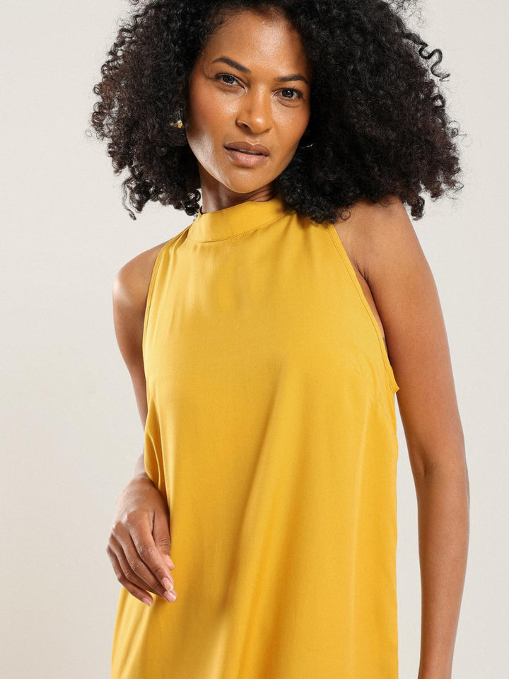 Tencel Halter Dress - Honey - Dresses