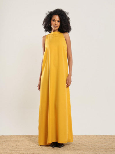 Tencel Halter Dress - Honey - Dresses