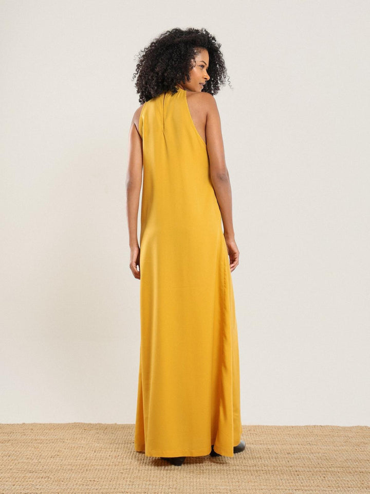 Tencel Halter Dress - Honey - Dresses