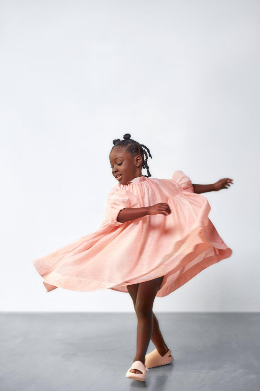 Tent Dress with Puff Sleeves - Pink - Dresses